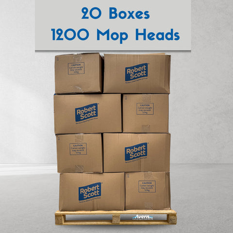 Mop Heads Large Big White 120g (Push Fit) Full Pallet (1200 Mops)