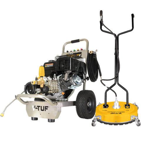 V-TUF TORRENT3 15HP Petrol Cold Pressure Washer 275Bar (4000Psi) 15L/Min Patio Kit