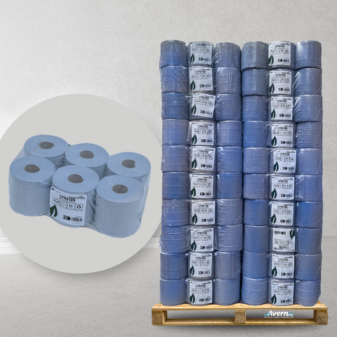 Blue Rolls CentreFeed 150m 2PLY Embossed Wholesale Full Pallet (70 Cases) - CFR018