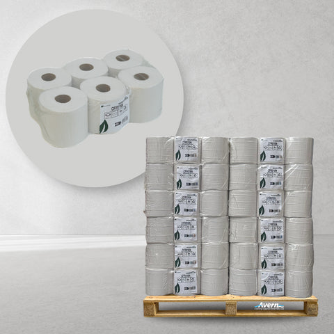 White Rolls CentreFeed 150m 2Ply Embossed Wholesale Half Pallet (42 Cases) - CFR016