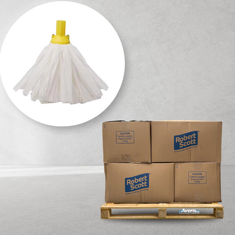 Mop Heads Large Big White 120g (Push Fit) Half Pallet (600 Mops)