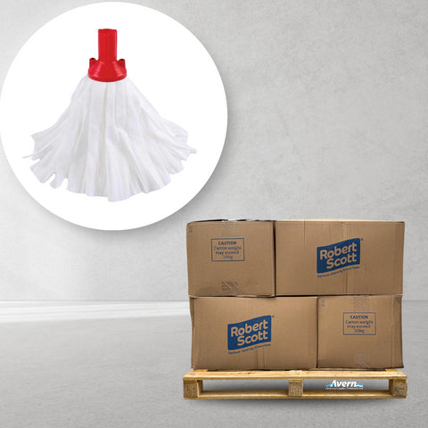 Mop Heads Large Big White 120g (Push Fit) Half Pallet (600 Mops)