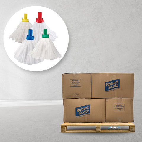 Mop Heads Large Big White 120g (Push Fit) Half Pallet (600 Mops)