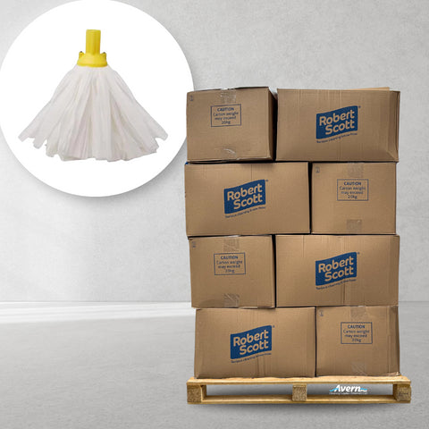 Mop Heads Large Big White 120g (Push Fit) Full Pallet (1200 Mops)