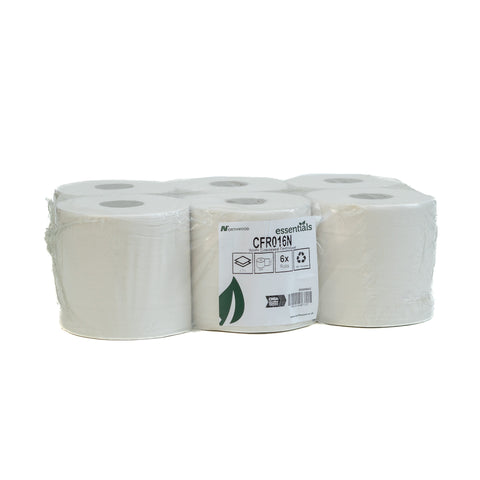 White Centre Feed 2 Ply 150mm x 175mm Embossed (6 pack)- CFR016