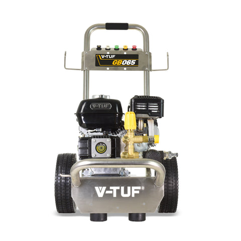 Front view of V-TUF GB065SSE 6.5HP Honda Petrol Cold Pressure Washer