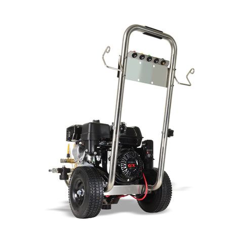 Rare view of V-TUF GB065SSE 6.5HP Honda Petrol Cold Pressure Washer