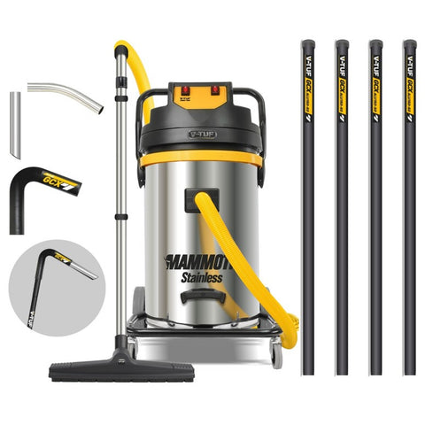 V-TUF MAMMOTH Gutter Vacuum Cleaner (20FT Aluminum Poles) 80L 3500W - Cleaning Bundle