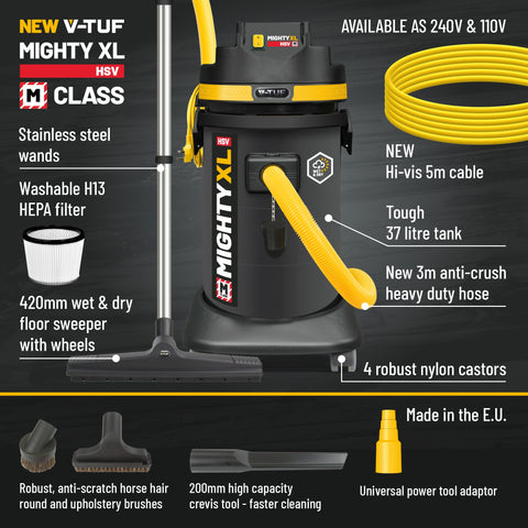 V-TUF MIGHTYXLHSV M Class Vacuum Cleaner 37L