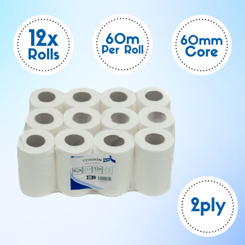 Mini Centre Feed Rolls (12 Pack) 2ply, 60m x 195mm CFR002