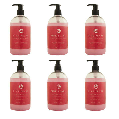 Pink Pearl hand Soap Pump Bottle 450ml C038 (6 Pack) Selden