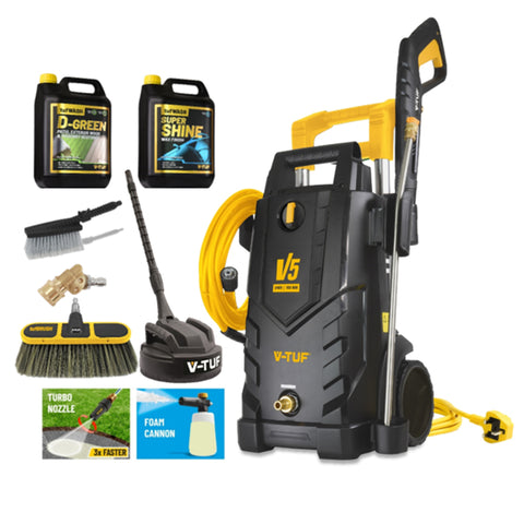 V-TUF V5 Pressure Washer Bundle 165Bar (2400PSI) Patio & Car Bundle