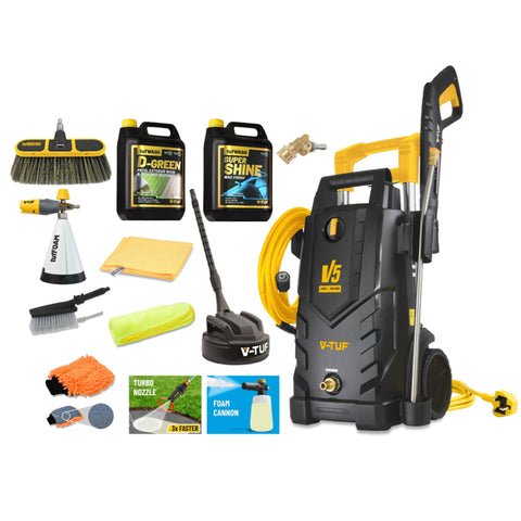 V-TUF V5 Pressure Washer Bundle 165Bar (2400PSI) MASTER Pro Patio Car Bundle