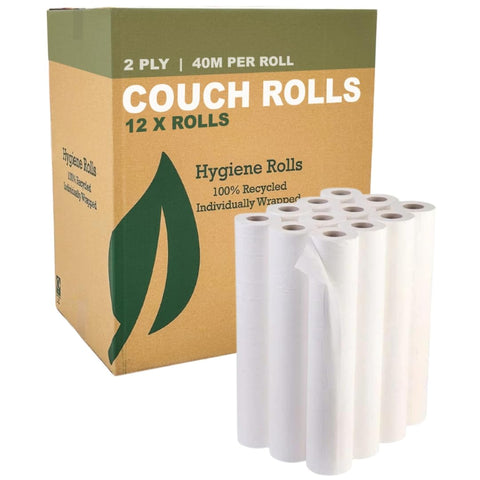 White Couch Rolls 20" (12 Pack) Bed Roll 2PLY 40m x 500mm